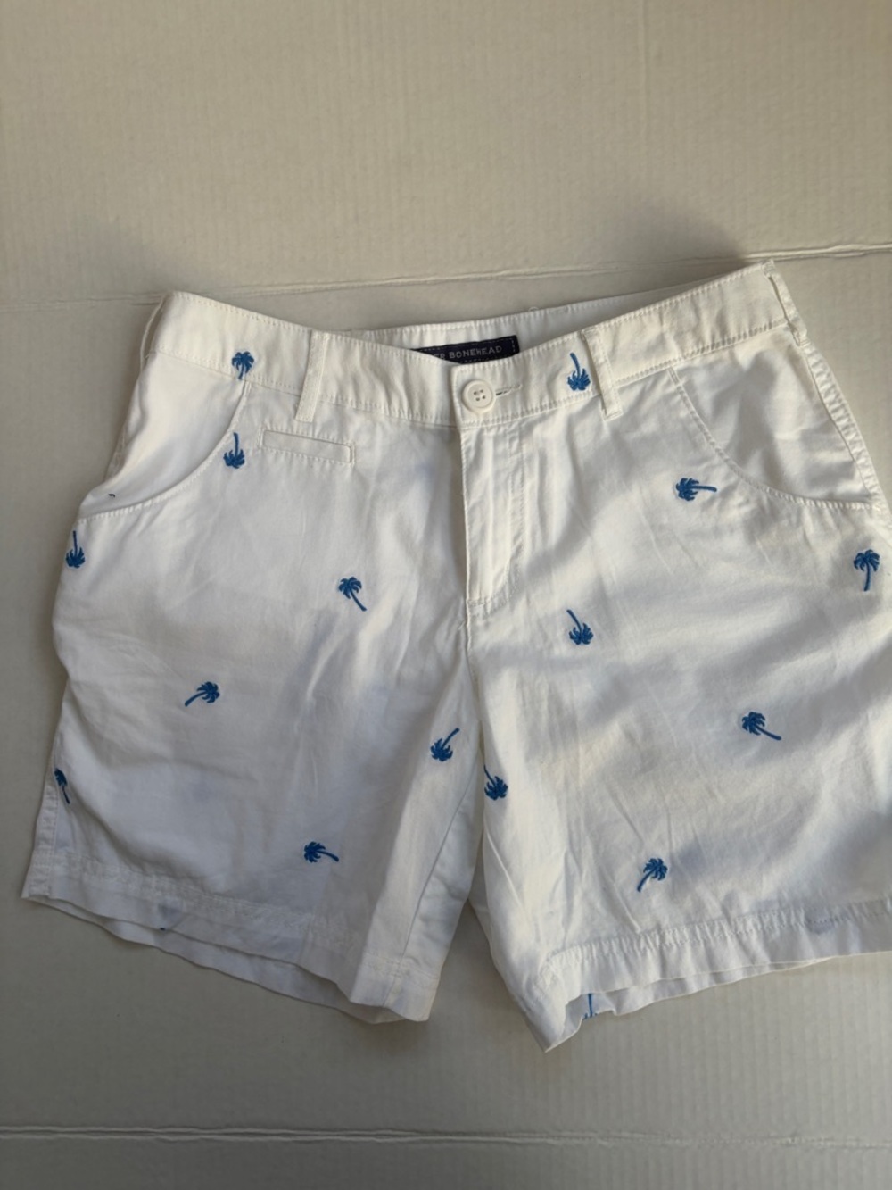 Super Bonehead Columbia  Shorts with Blue Palm tree Embroidery NWT